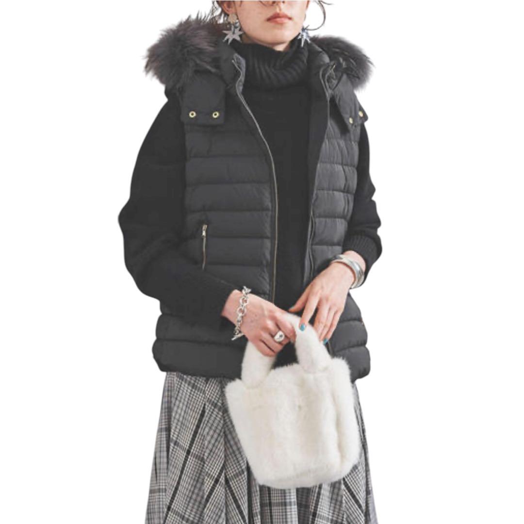 【極美品✨】TATRAS オルシエラ ダウンベスト S ブラック ファー付正規品