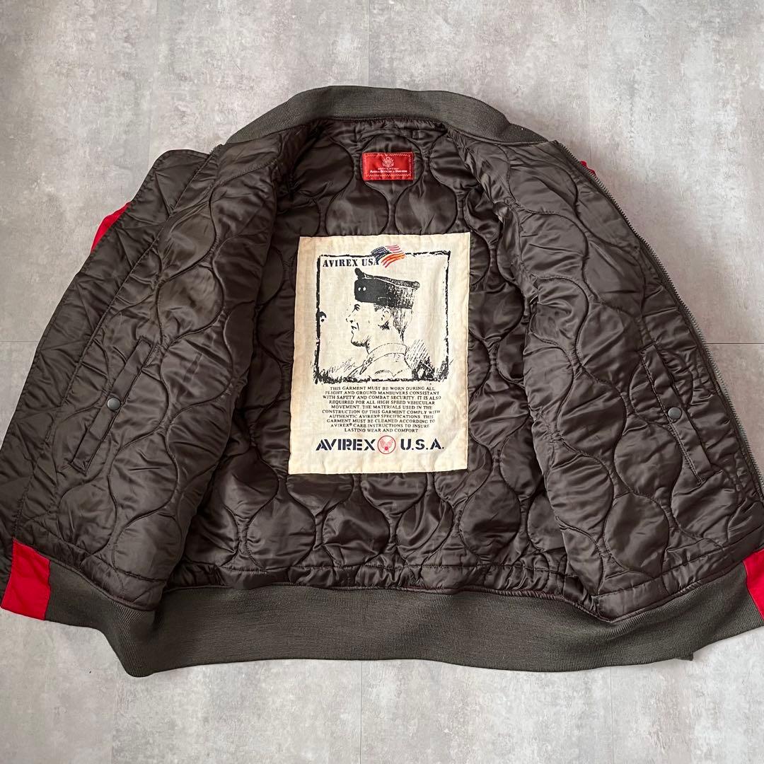 【AVIREX アヴィレックス】MA-1 フライトジャケット XL 赤 美品