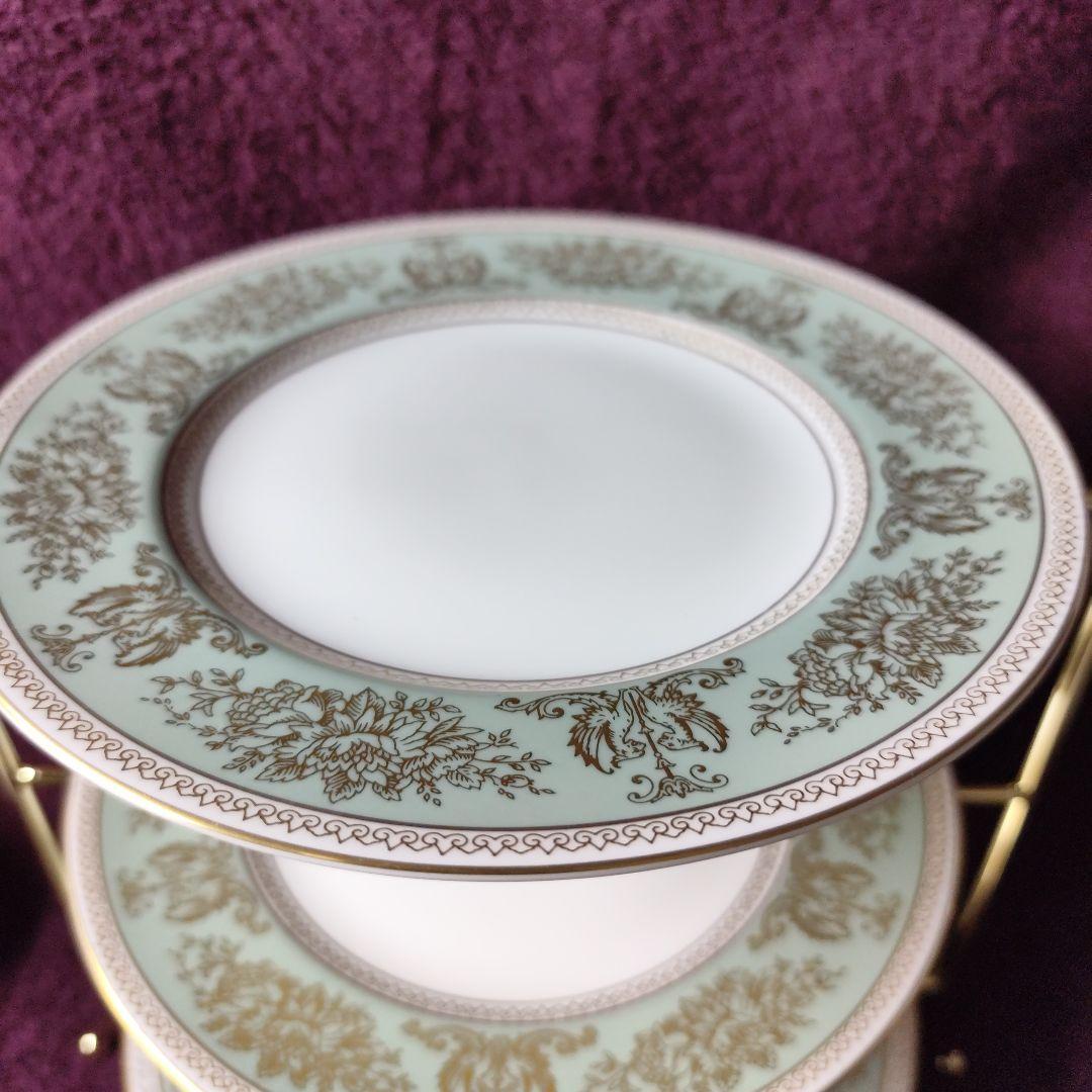 ウェッジウッド　コロンビアセージグリーン　カップ＆ソーサー２客＋プレート３枚＋S