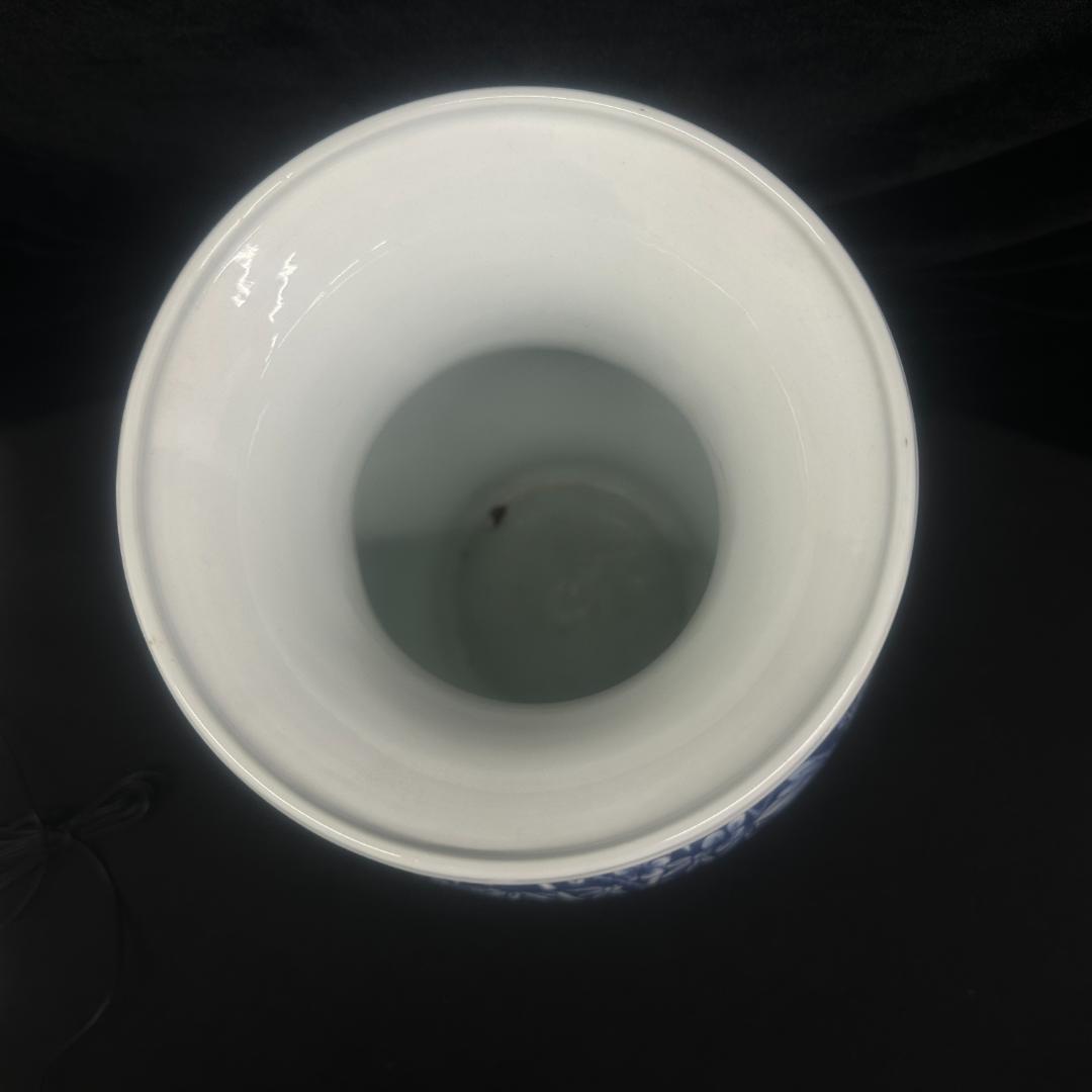 三川内焼 平戸祐祥 染付梅松竹花文祥瑞花瓶