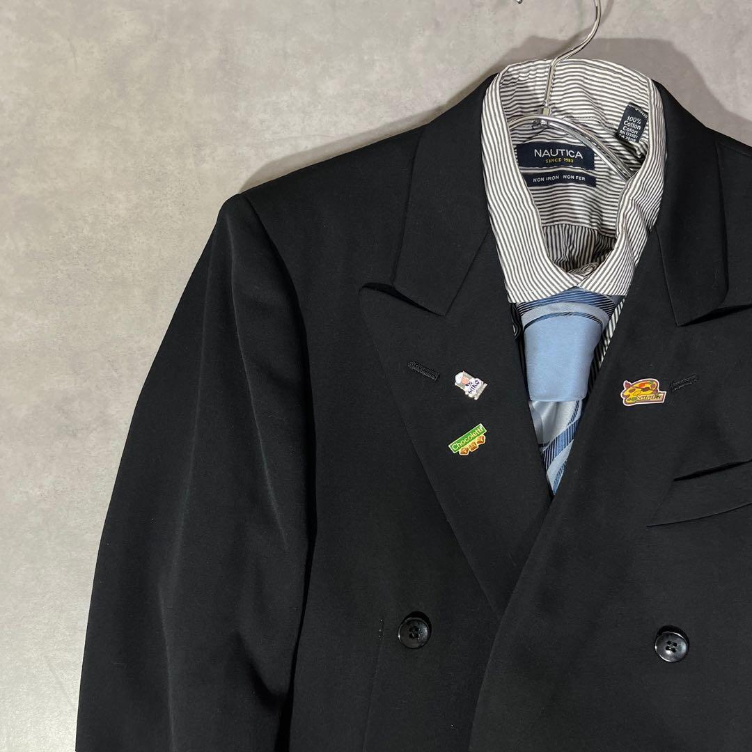 [F.118]【vintage】 セットアップ ダブル　ピンズ　ネクタイ