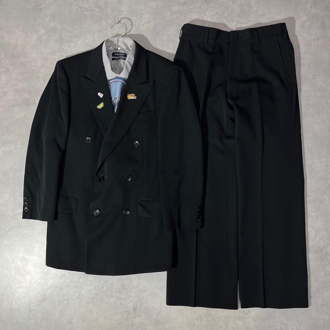 [F.118]【vintage】 セットアップ ダブル　ピンズ　ネクタイ