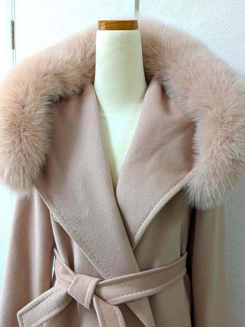 MaxMara ファーコート ベージュ系