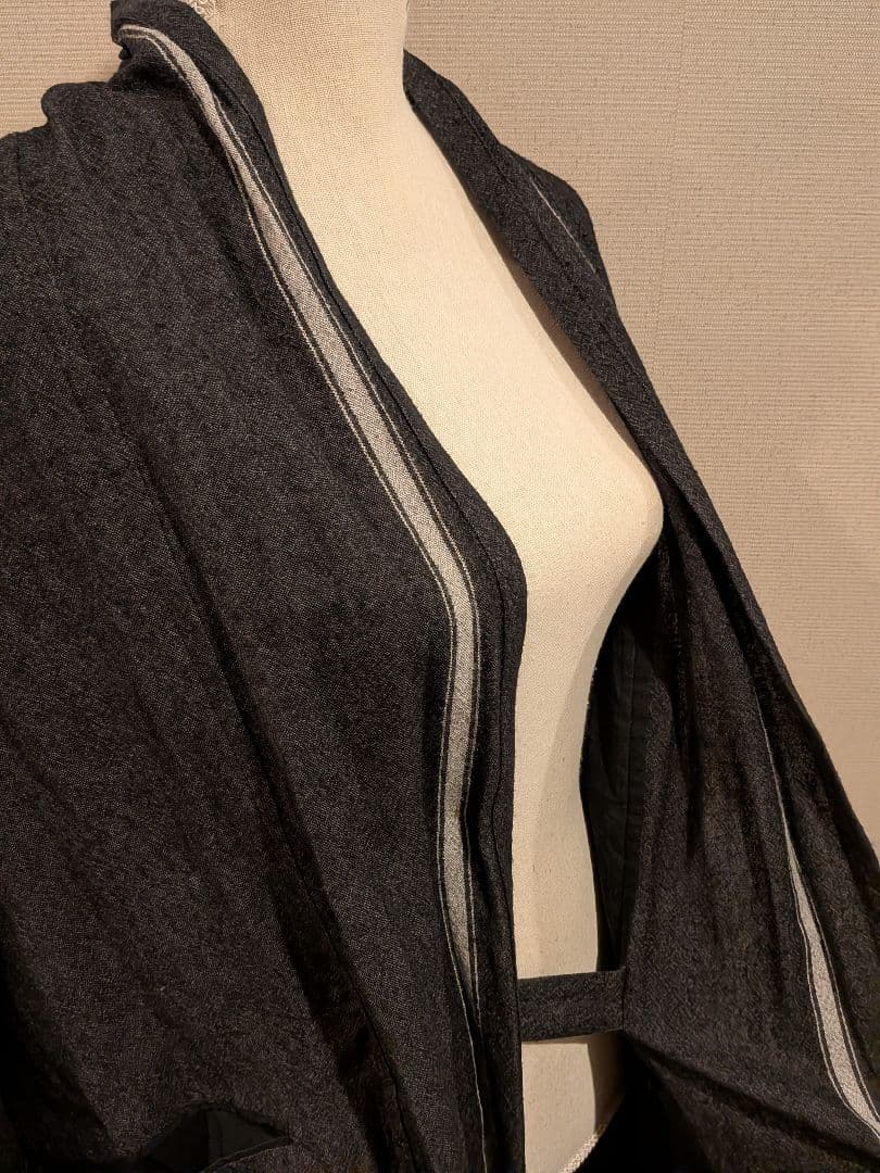 ま*ゆ様 パドカレ ライン入りウールリネン交織リファイン コート グレー