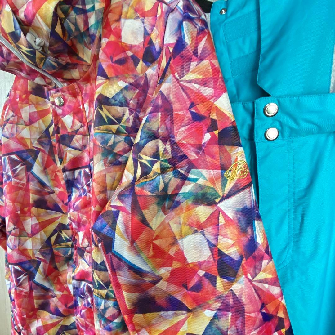 DLite 幾何学模様 レディースLLサイズ スノーボードウェア上下セット
