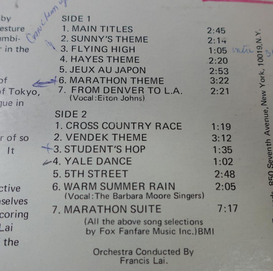 【稀少US盤1970年】フランシスレイ 栄光への賭け THE GAME サントラ