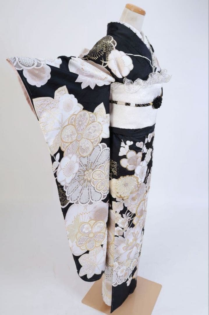 振袖 セット 黒白 ファーつき