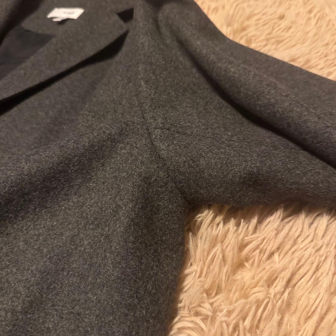 HYKE ハイク ウールショップコート チェスターコート チャコールグレー