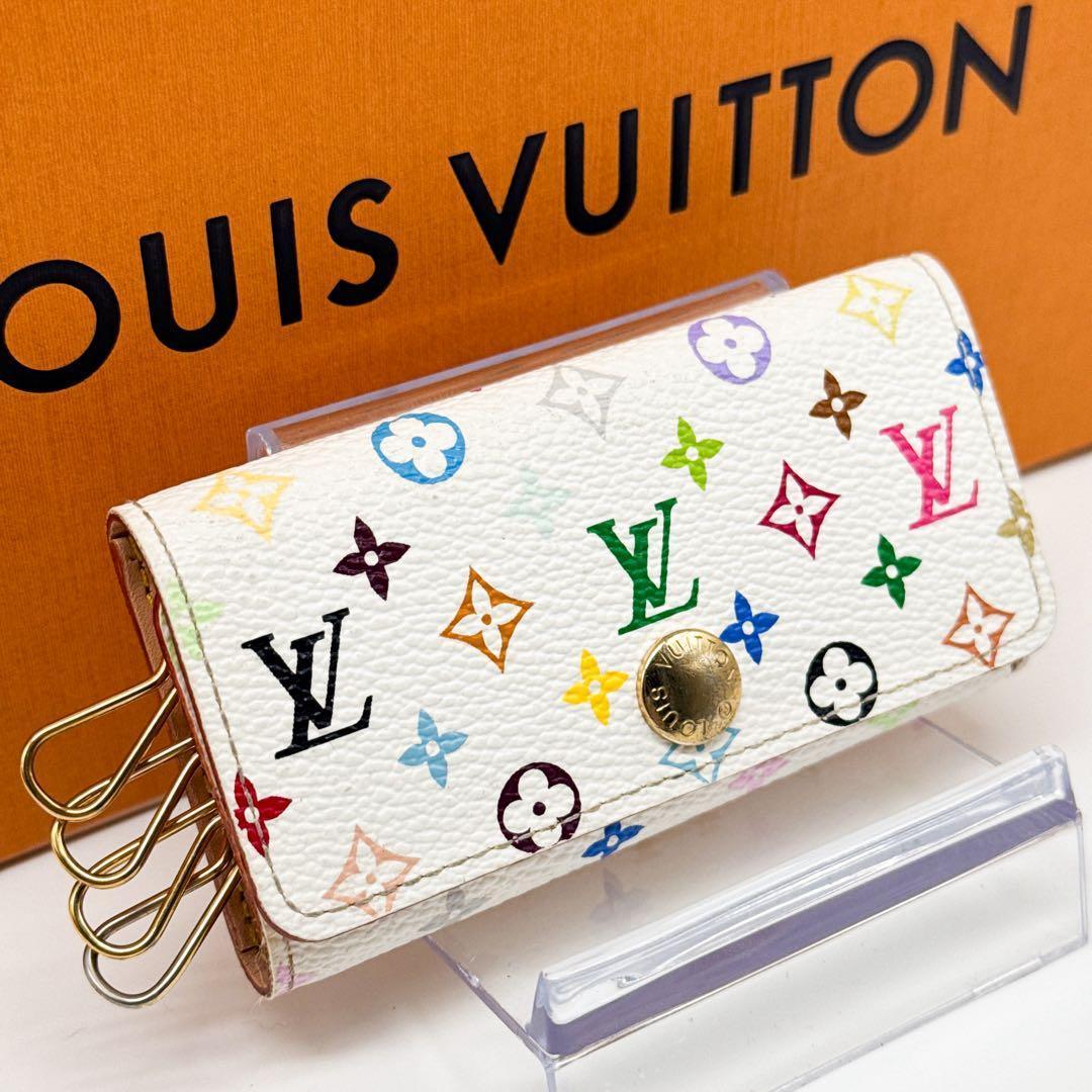 ルイヴィトン モノグラム キーケース キーホルダー ミュルティクレ4 マルチ 白