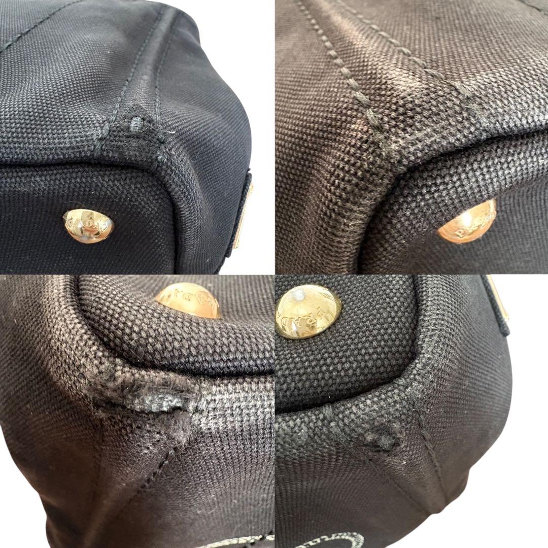 PRADA カナパ 黒 キャンバス トート 保存袋付　ブラック
