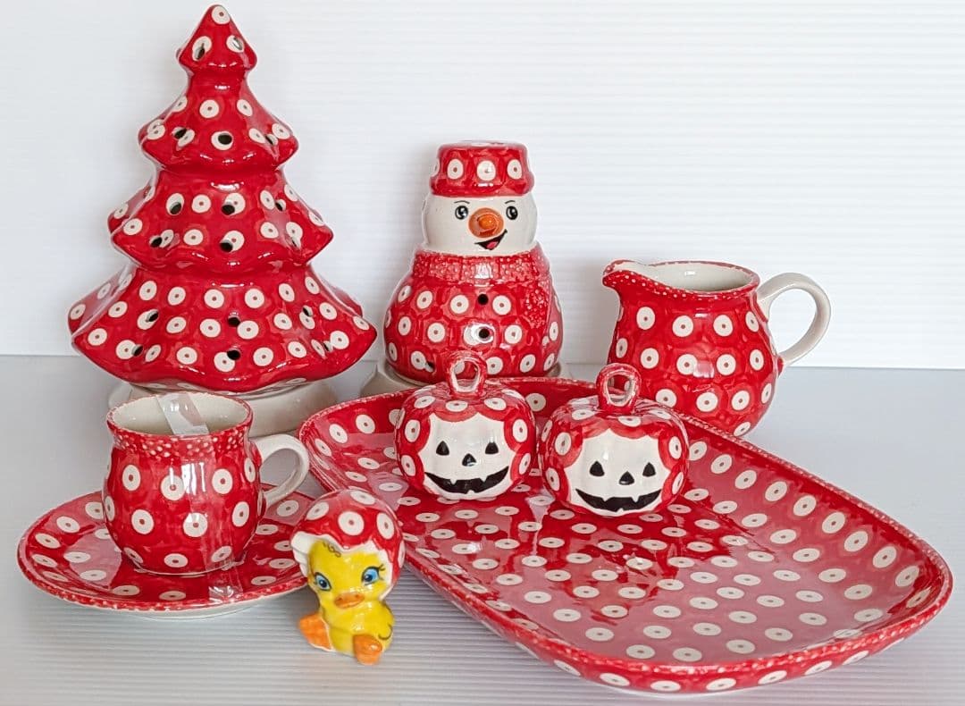 ポーリッシュポタリー マヌファクトゥラ 赤いレアセット♡.*・゜