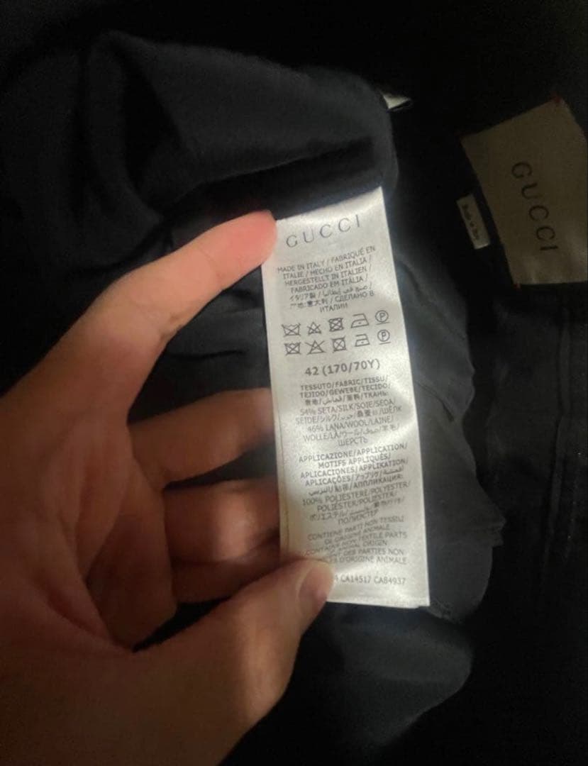 GUCCI グッチ　20ss フレアスラックス　ロゴパッチ　モヘア混　ミケーレ期