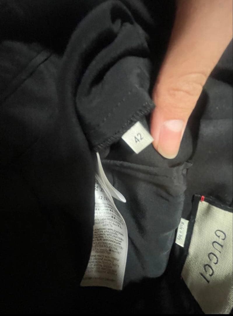 GUCCI グッチ　20ss フレアスラックス　ロゴパッチ　モヘア混　ミケーレ期