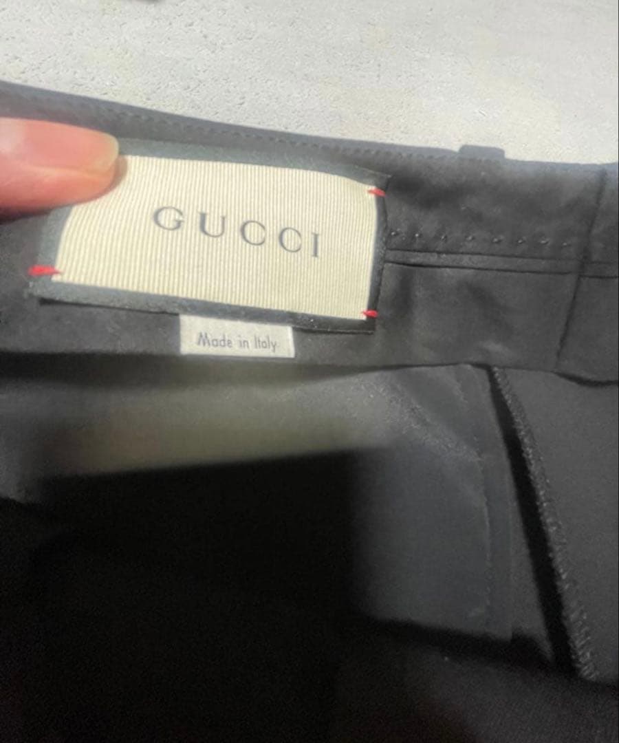 GUCCI グッチ　20ss フレアスラックス　ロゴパッチ　モヘア混　ミケーレ期