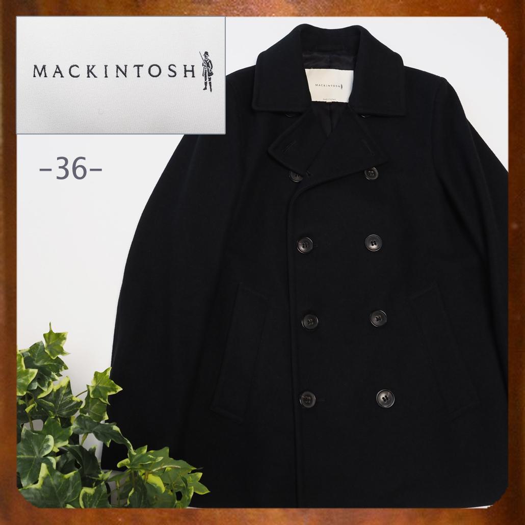 MACKINTOSH 現行白タグ ウールソフトメルトンピーコート 英国製 36