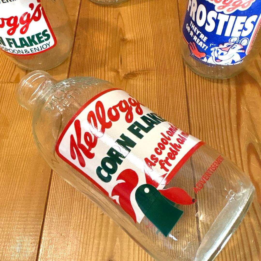 80年代　ケロッグ　ボトル　牛乳瓶　セット　コーネリアス　トニータイガー