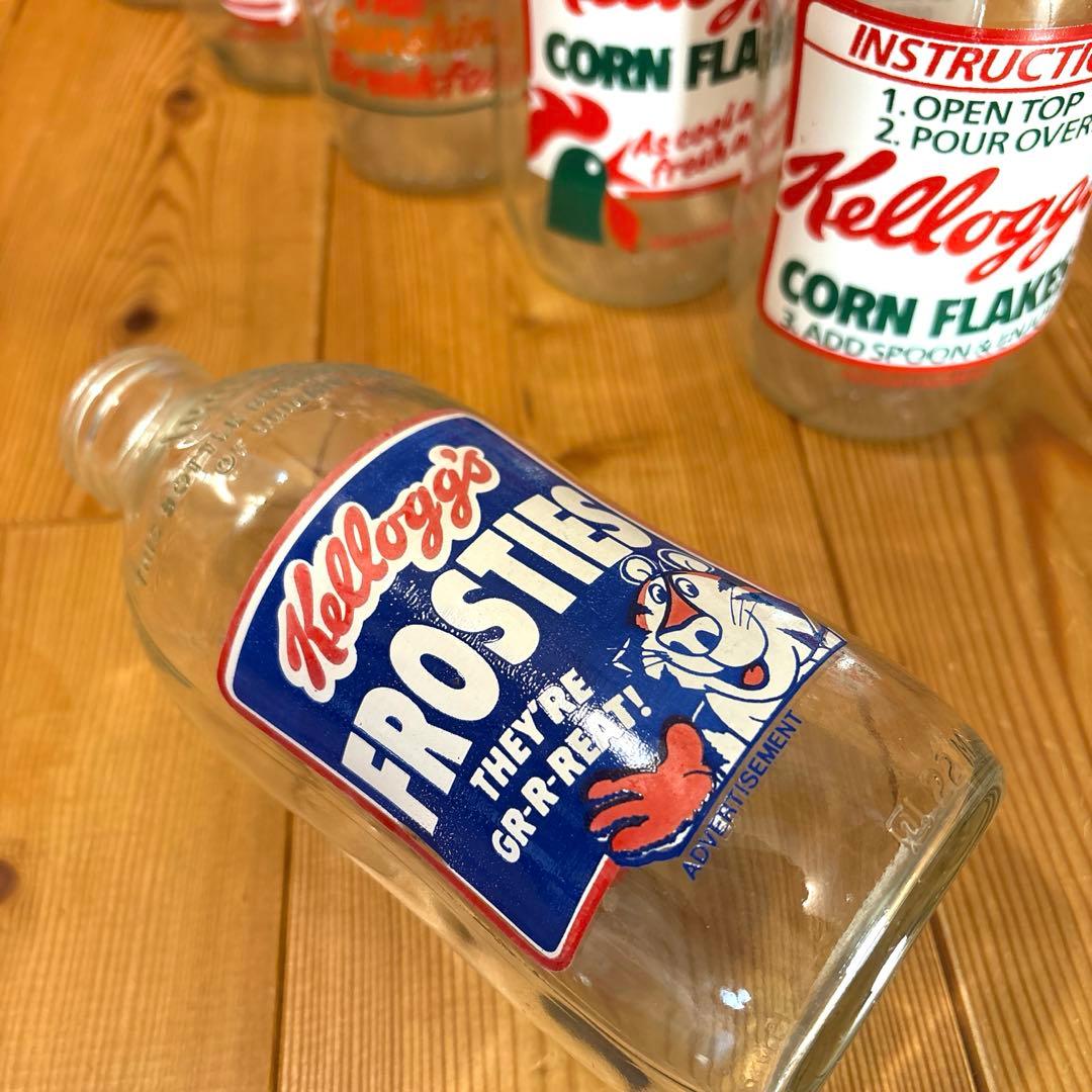 80年代　ケロッグ　ボトル　牛乳瓶　セット　コーネリアス　トニータイガー