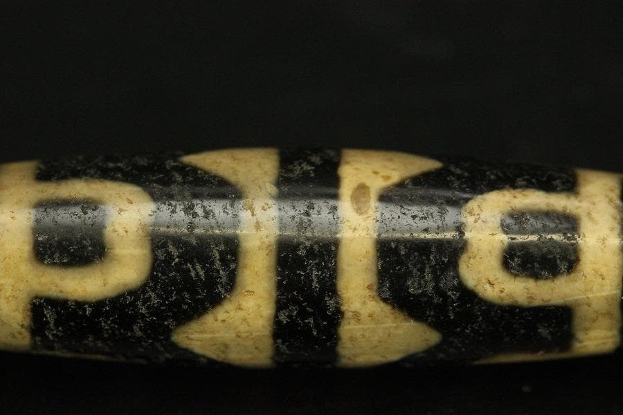 中国美術 天珠石 西蔵 チベット 長5.3cm 旧家蔵 KN61