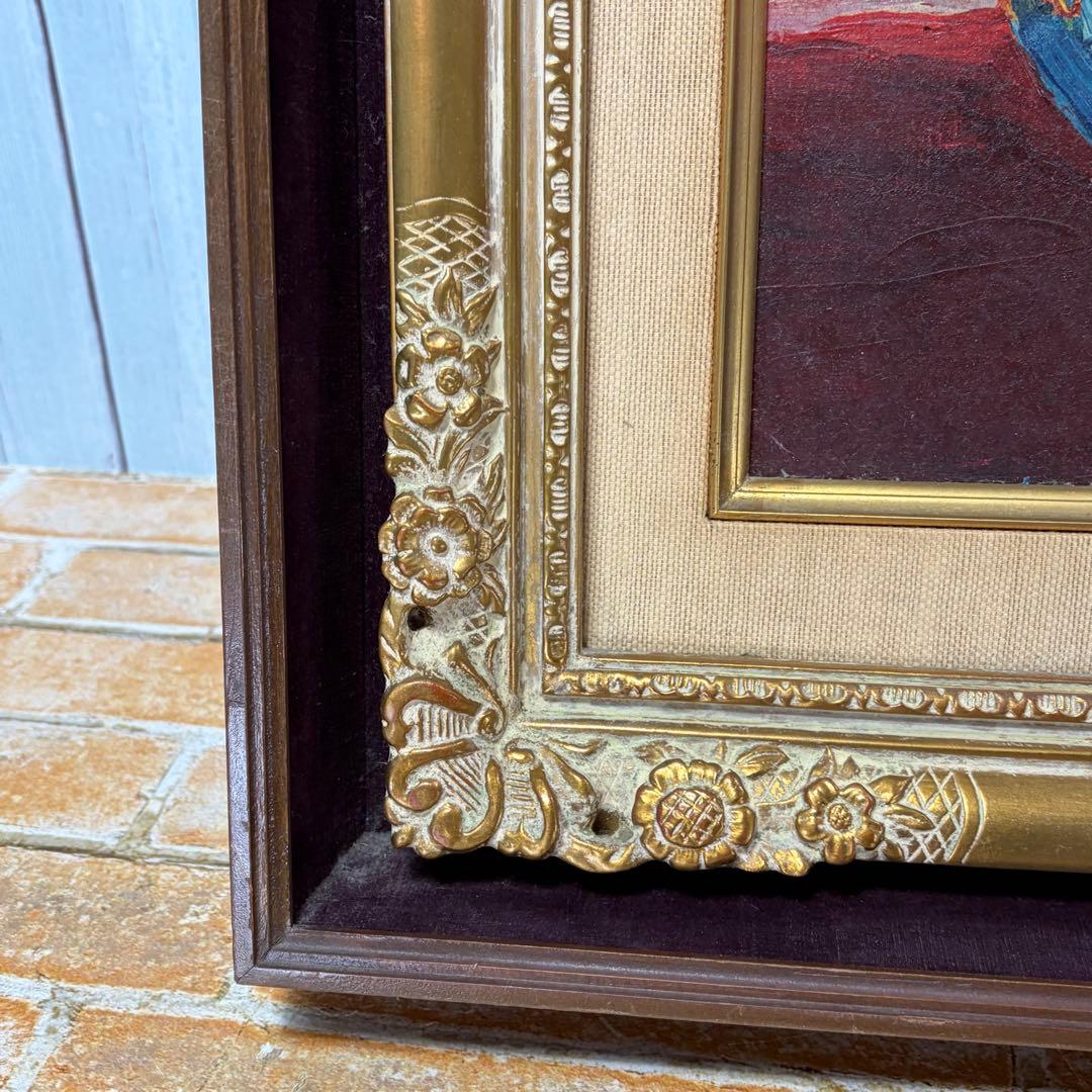 油絵 野間仁根 Noma HITONE ばら 薔薇 額装 中古品