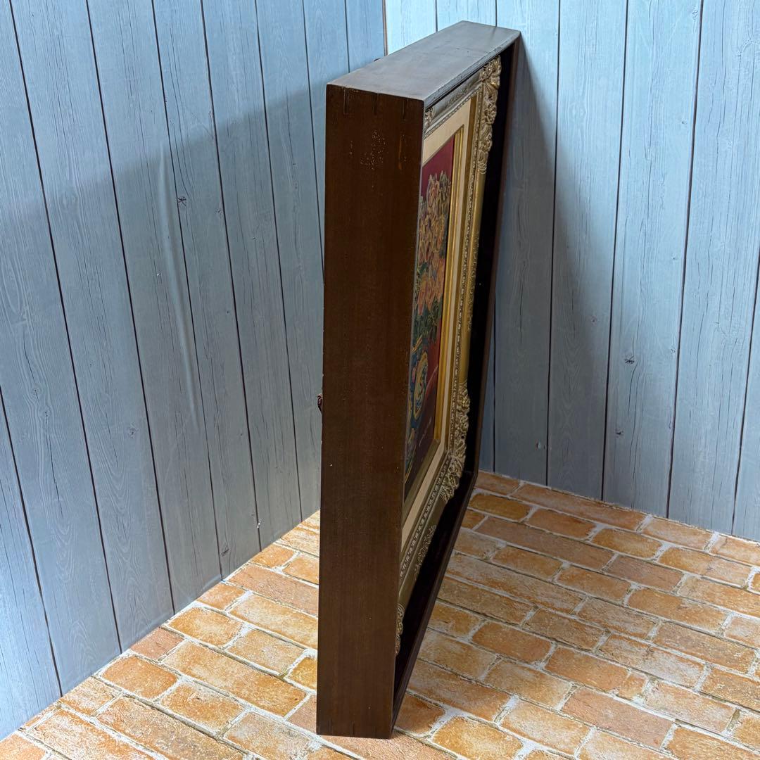 油絵 野間仁根 Noma HITONE ばら 薔薇 額装 中古品