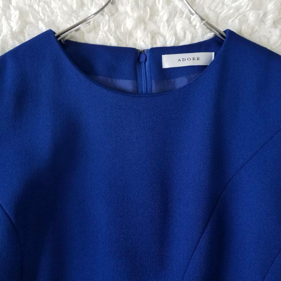 極美品✨アドーア ハイツイストアムンゼンドレス フレアワンピース ブルー