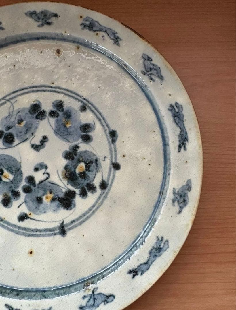 市野吉記　コウホ窯　大皿　平皿　リム皿　お正月