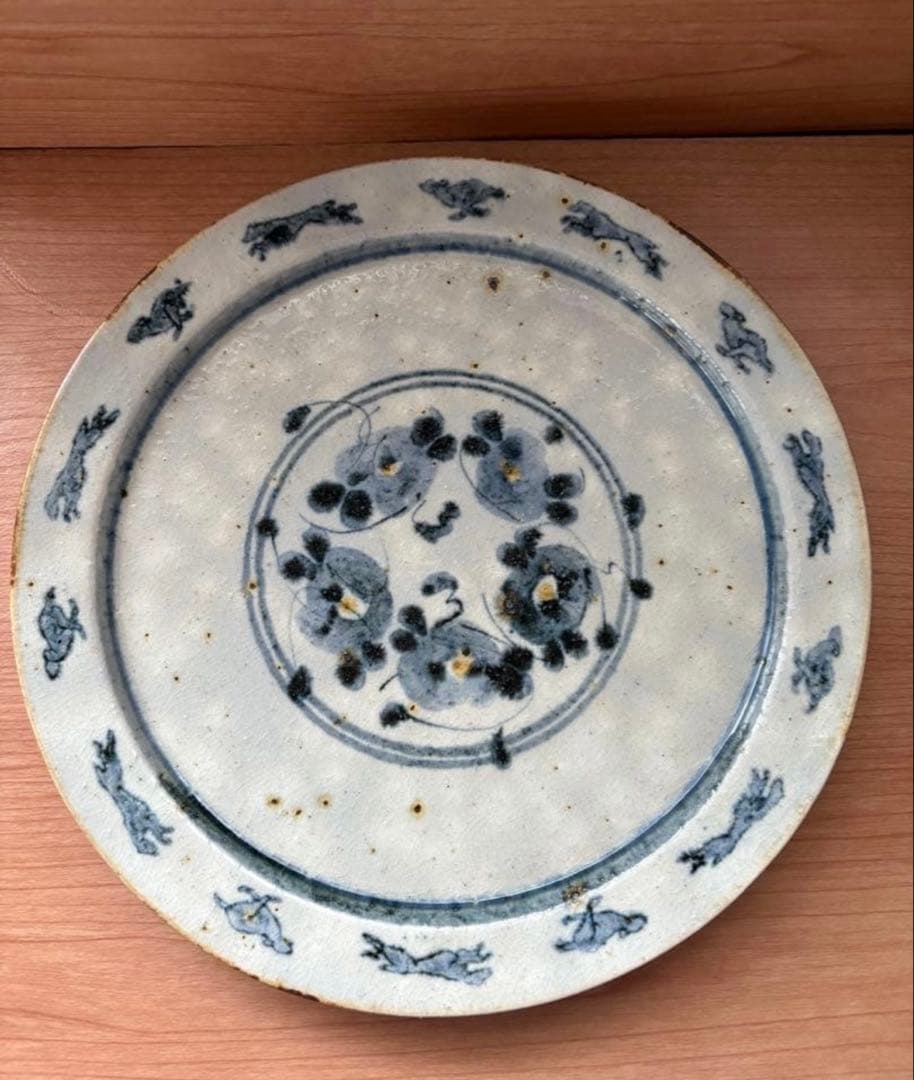 市野吉記　コウホ窯　大皿　平皿　リム皿　お正月