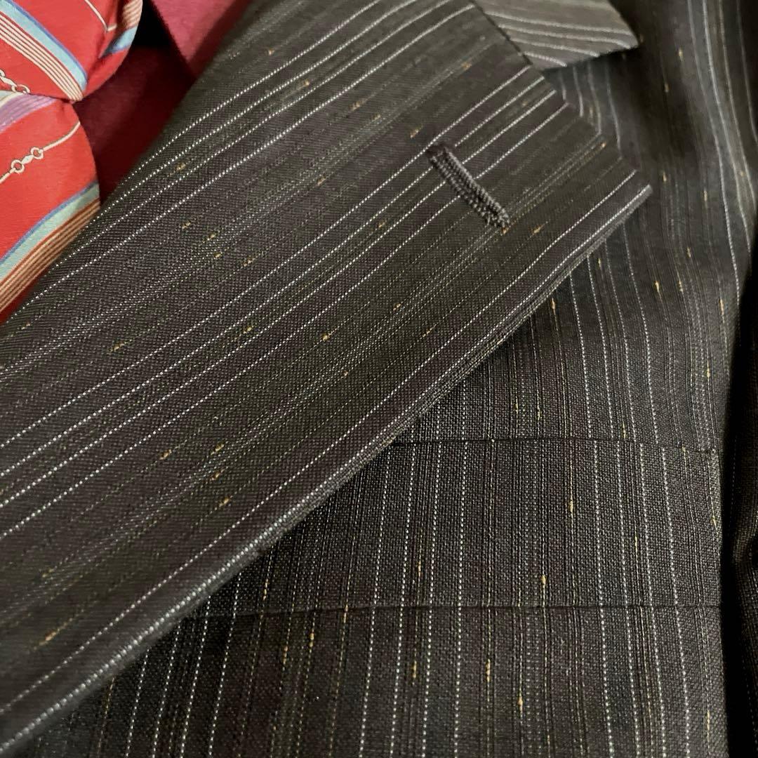 未使用 OLD GUCCI ネクタイ 極上ウール ストライプ柄 スーツ ブラウン
