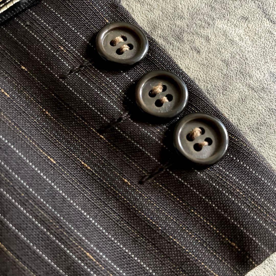 未使用 OLD GUCCI ネクタイ 極上ウール ストライプ柄 スーツ ブラウン