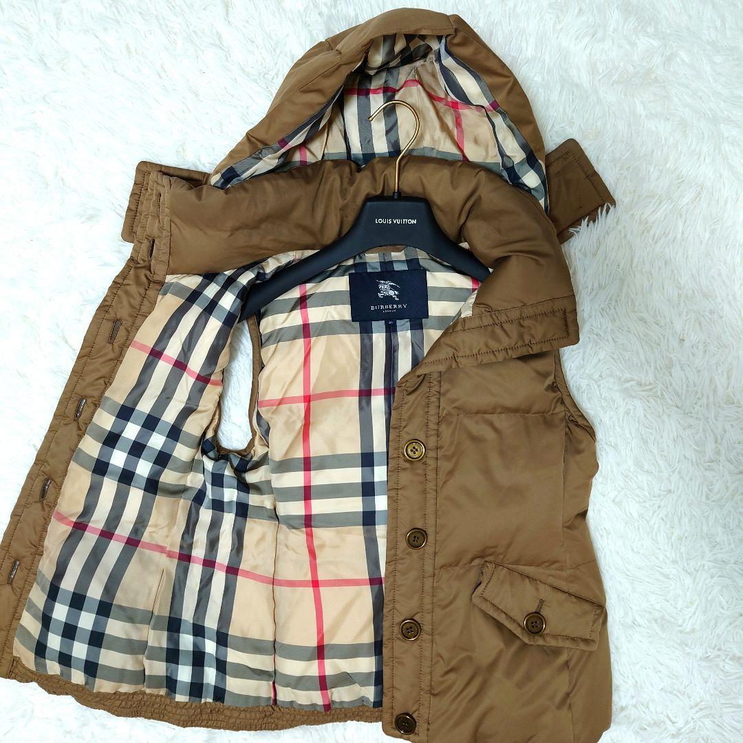 ✨良品✨バーバリーロンドン ダウンベスト ノバチェック フード 40