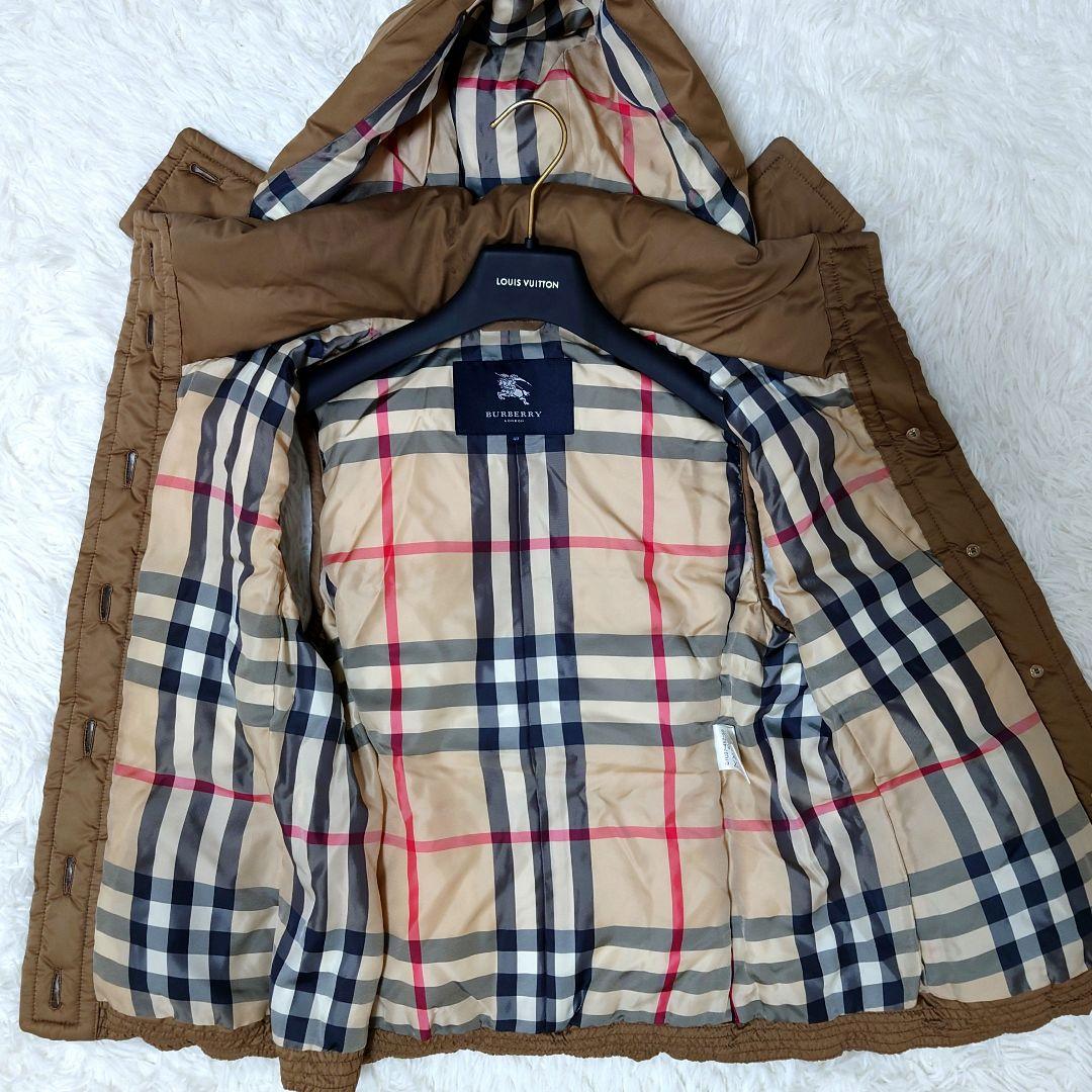✨良品✨バーバリーロンドン ダウンベスト ノバチェック フード 40