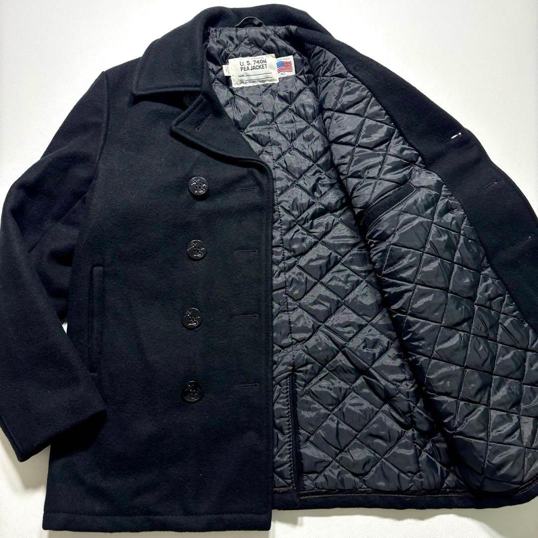 SCHOTT U.S.740N Pコート ダブル キルティング 40サイズ 黒