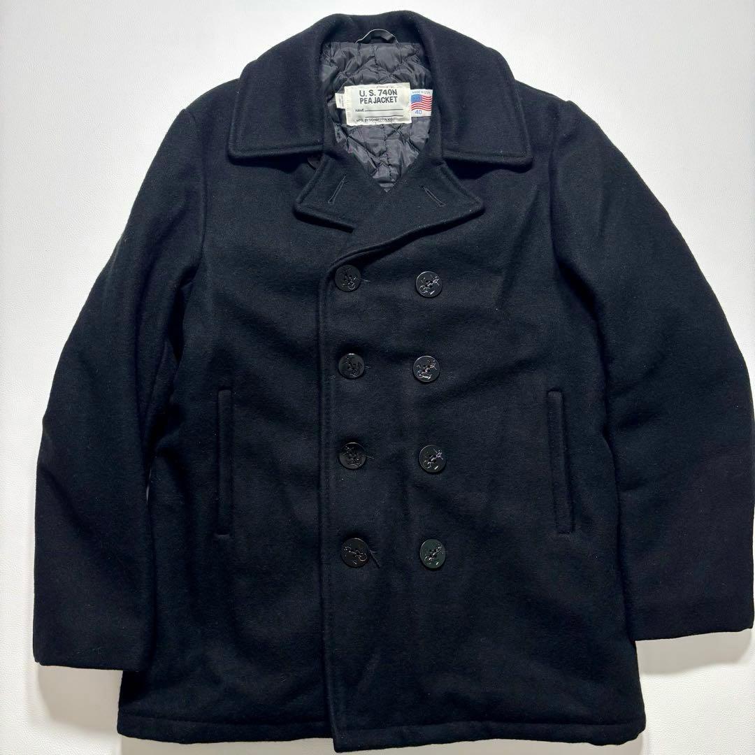 SCHOTT U.S.740N Pコート ダブル キルティング 40サイズ 黒