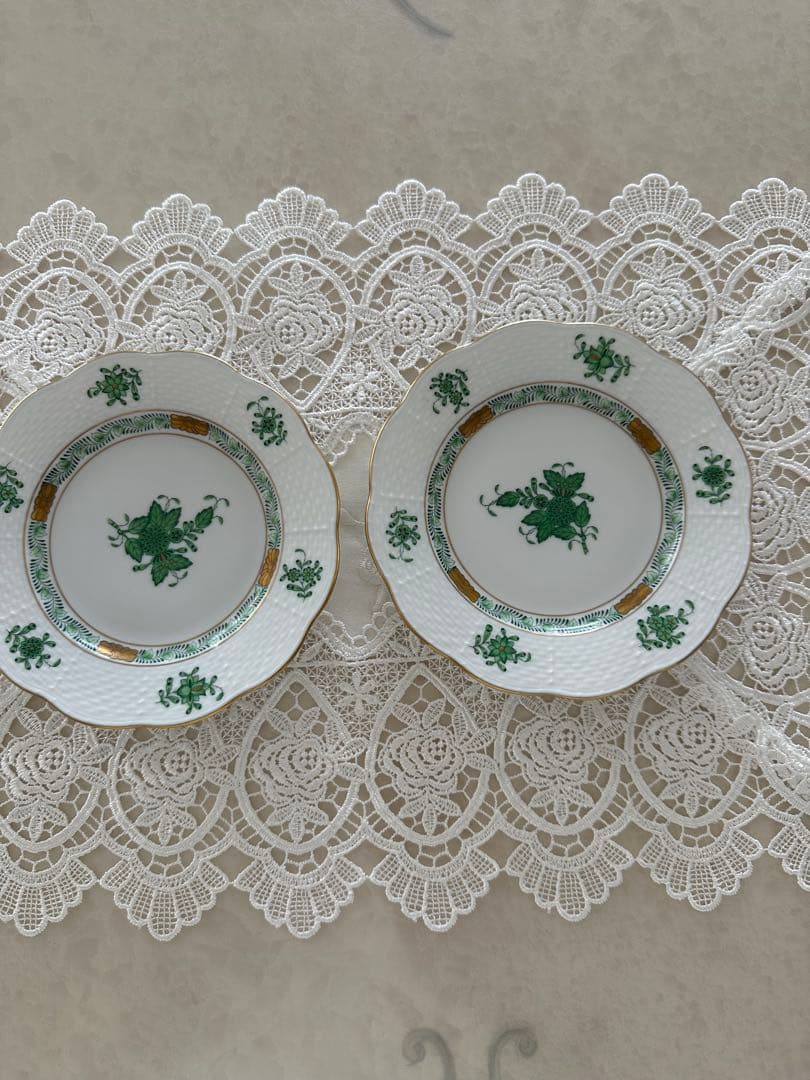 ヘレンド　アポニーグリーン皿