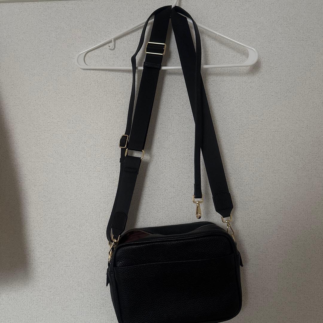 muraブラックショルダーバッグ新品未使用 ストラップ2種類 スキミング防止