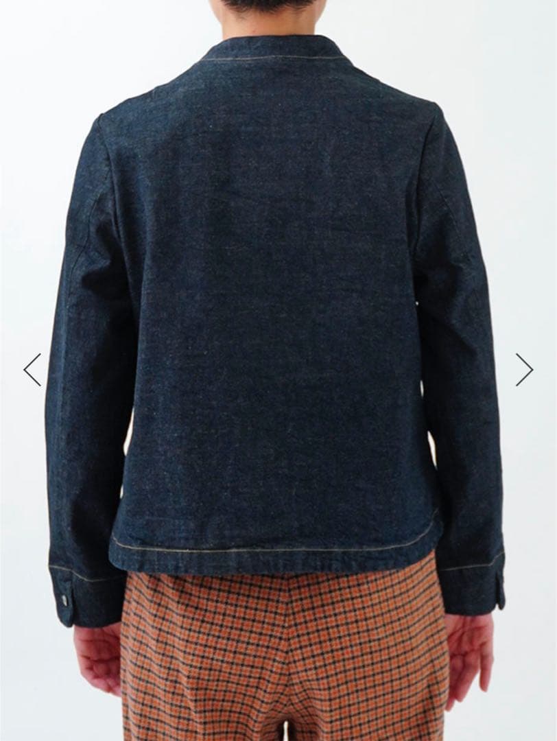 美品パラスパレス　ストレッチデニムボトル衿ブルゾン ネイビー　サイズ2