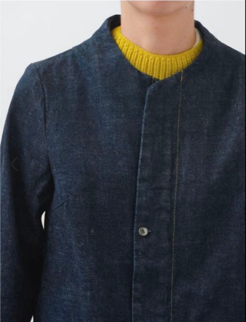 美品パラスパレス　ストレッチデニムボトル衿ブルゾン ネイビー　サイズ2