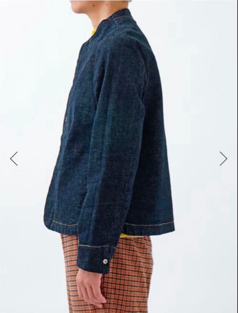 美品パラスパレス　ストレッチデニムボトル衿ブルゾン ネイビー　サイズ2