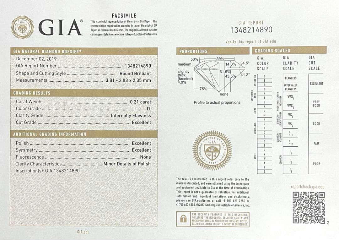 専用JB5★高級 ダイヤモンド0.41ct ネックレス GIAコピー付