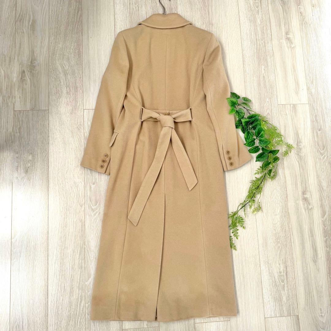 美品 カルバンクライン 最高級 ロングコート ベージュ M アンゴラ Aライン