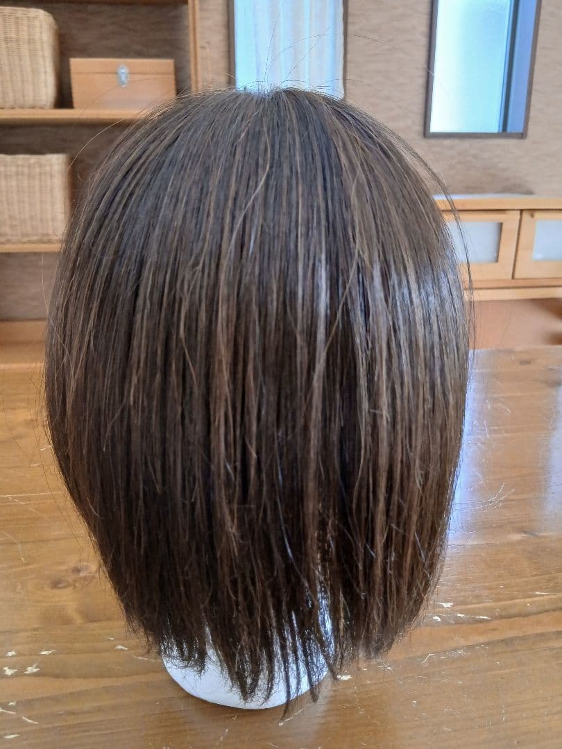 アクアドール　総手植え人毛MIX６分ウィッグ　リアルスキン　ナチュラルストレート