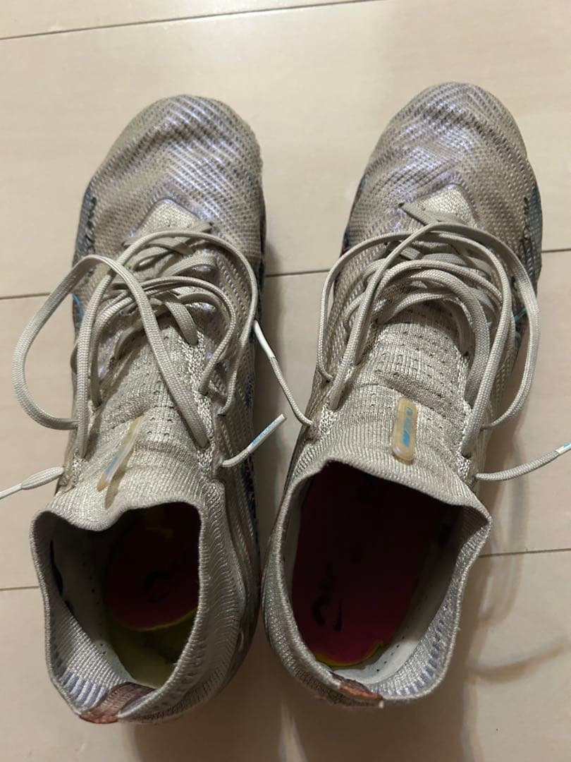 Zoom スパイクシューズ シルバー/青/ピンク