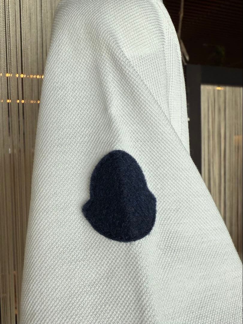 モンクレール MONCLER ホワイト トリコロール各色マルチロゴ半袖ポロシャツ