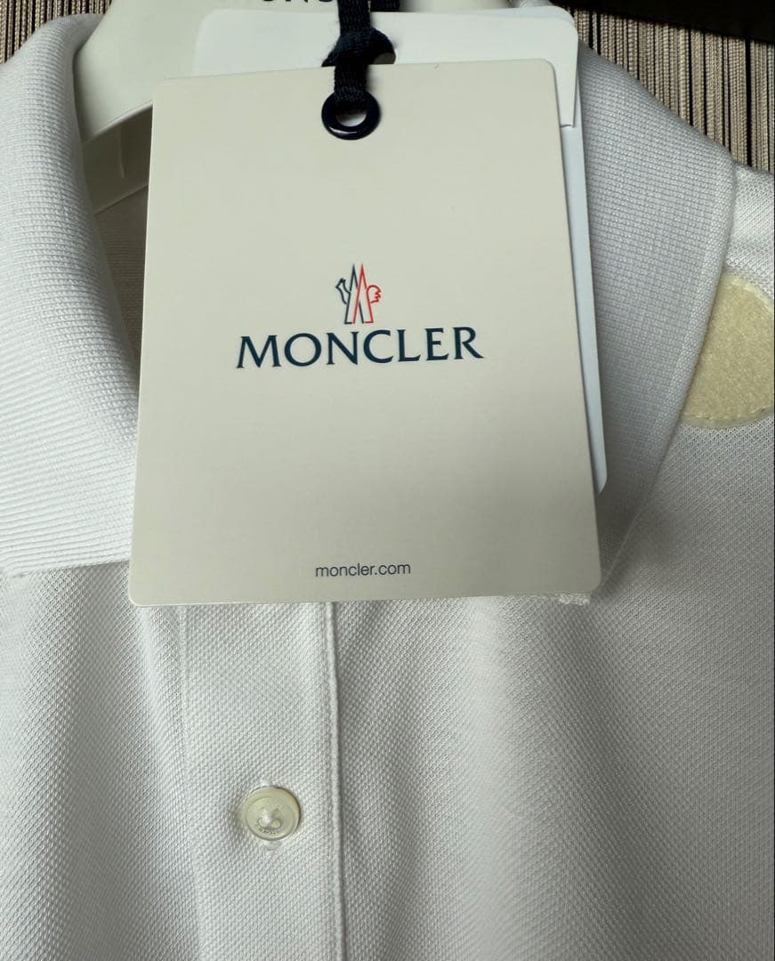 モンクレール MONCLER ホワイト トリコロール各色マルチロゴ半袖ポロシャツ