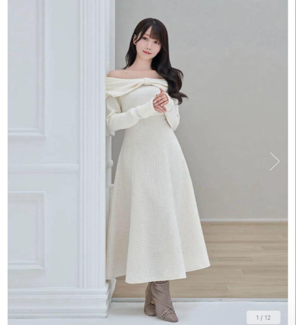 ロゼミューズ フロントリボン ドレス ワンピース