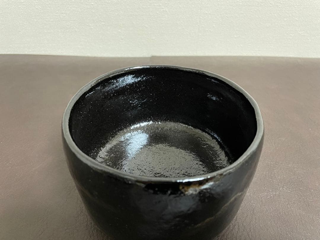 十代大樋長左衛門　黒茶盌　共箱　共布　栞　茶碗　大樋焼　楽茶碗　茶道具