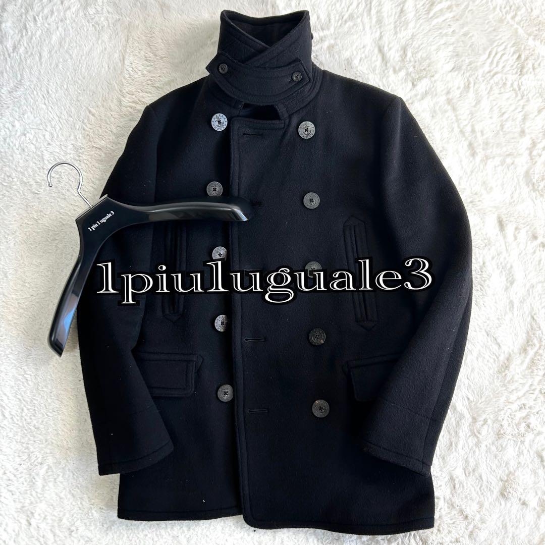 1PIU1UGUALE3 BLACK Military カシミヤ　Pコート