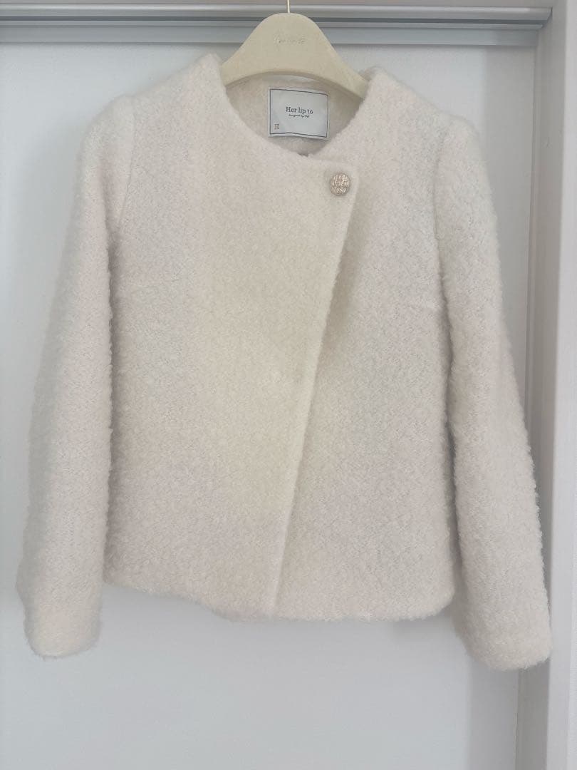 ジャケット・アウター Her lip to Elise Boucle Peplum Coat M