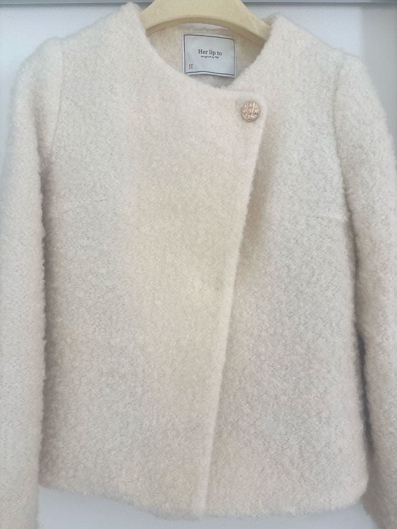 ジャケット・アウター Her lip to Elise Boucle Peplum Coat M