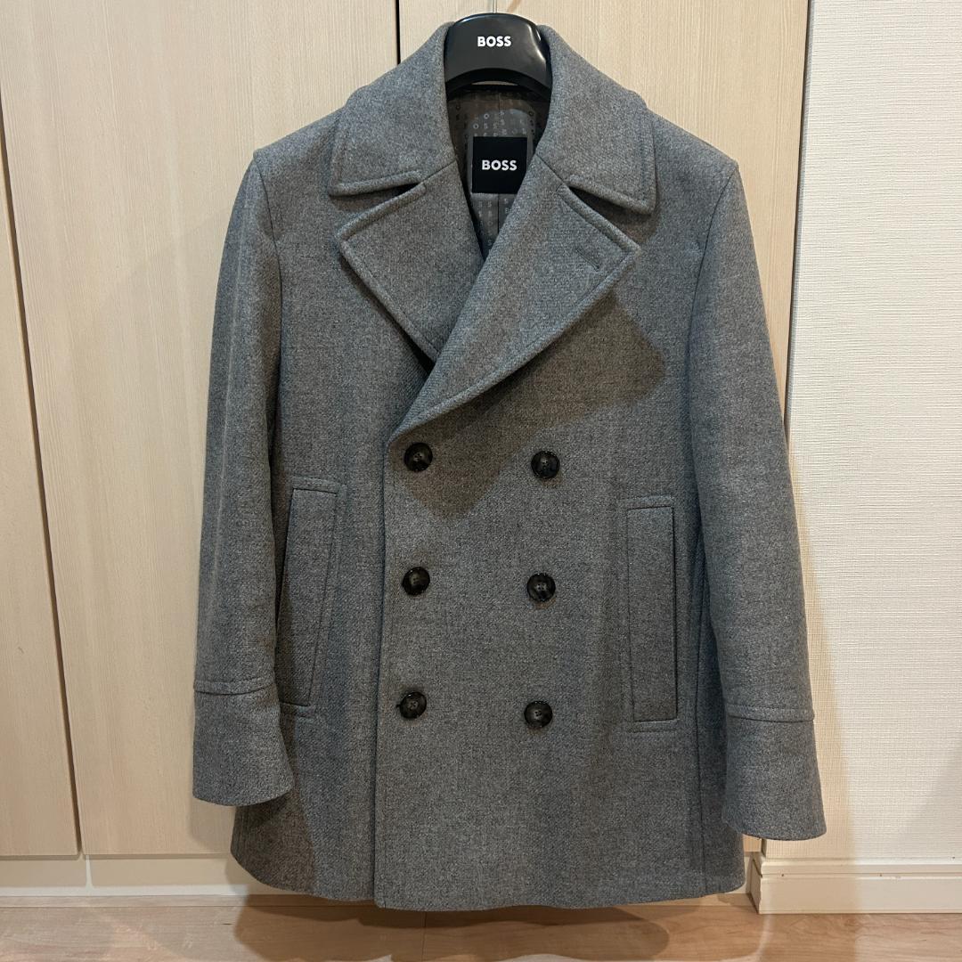 BOSS ダブルブレスト コート グレー